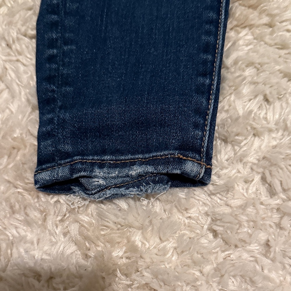 AEO Dark Blue Distressed Skinny Jeans - Picture 5 of 15